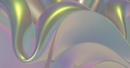 Banner of iridescent waves and shapes