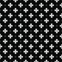 Black and white seamless pattern texture. Greyscale ornamental graphic design. Mosaic ornaments. Pattern template. Vector illustration. EPS10.