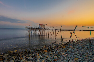 Fishing trap at seaside in Sarkoy Town