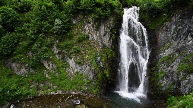 The Saut deth Pish waterfall in the Val d’Aran.