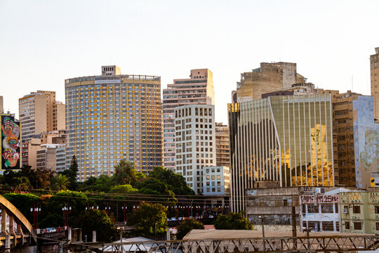 Belo Horizonte downtown skyline at sunset