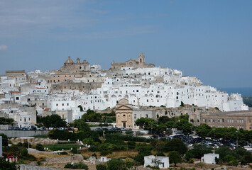 Fototapeta premium Panoramic view of Ostuni, province of Brindisi, region of Apulia, Italy