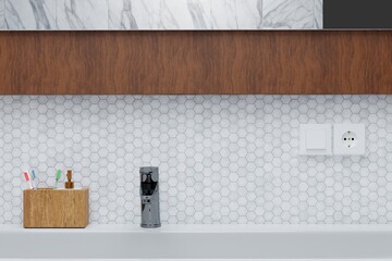 Bathroom sink close up