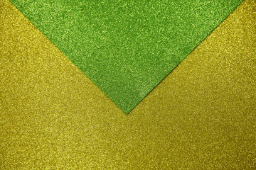 Yellow and green shiny background folded in the form of an envelope