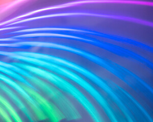 Abstract blue green and purple stripes of light