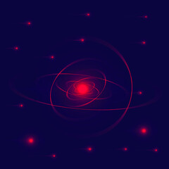 cosmos, pink stars, planet, galaxy