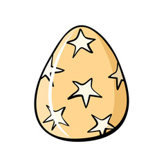 color Easter egg hand drawn for holiday card design