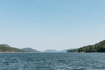 View from the ferry of the Southern Gulf Islands on the way to Saturna Island, British Columbia - 478012367