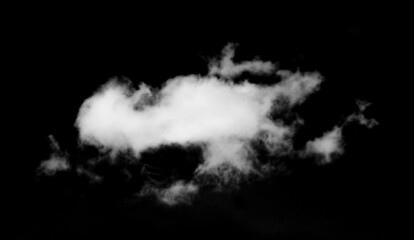 Realistische Wolke isoliert auf Schwarzem Hintergrund