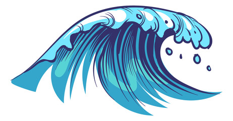 Big ocean wave in traditional japanese style. Storm sea