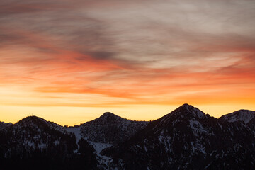 Herzogstand mountain range at sunset