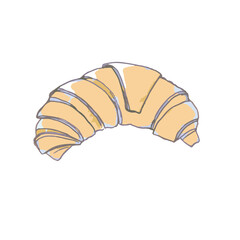Croissant Doodle, a hand drawn vector doodle illustration of a Croissant