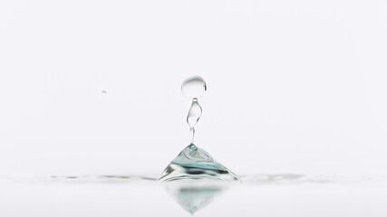 Water splash isolated on white background, macro shot.