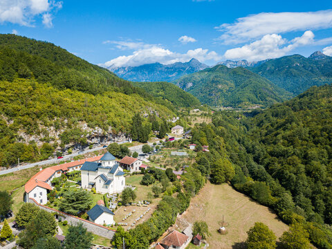 Moraca Monastery, a Serbian Orthodox church in Kolasin, Montenegro.