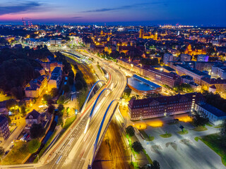 Evening view of Gdańsk from a drone during warm weather. © PawelUchorczak