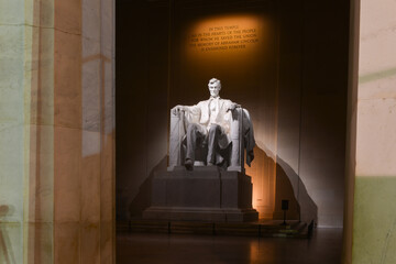Lincoln statue details at Lincoln Memorial - Washington DC, United States