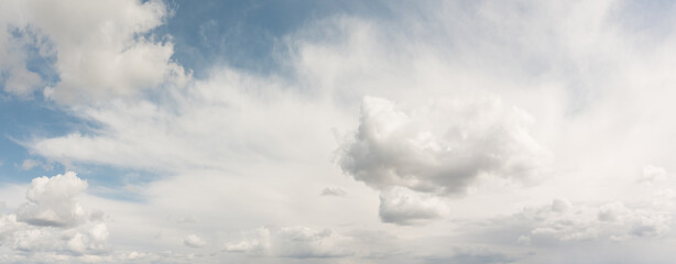 Scenic sky background. Beautiful panoramic background of atmosphere. Wide-angle image for design work