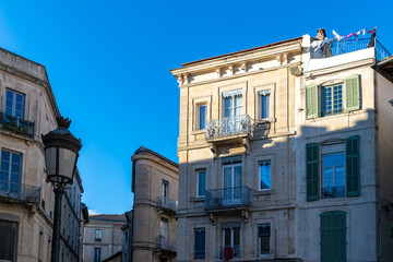 Fototapeta na wymiar Nimes in France, old facades
