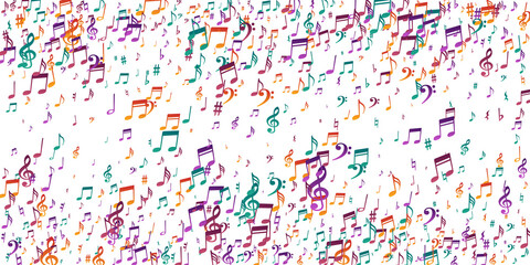 Music note icons vector backdrop. Song notation