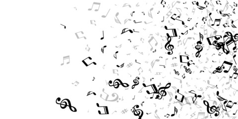 Music note symbols vector background. Melody