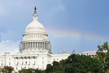 US Capitol Building and rainbow - Washington D.C. United States o America