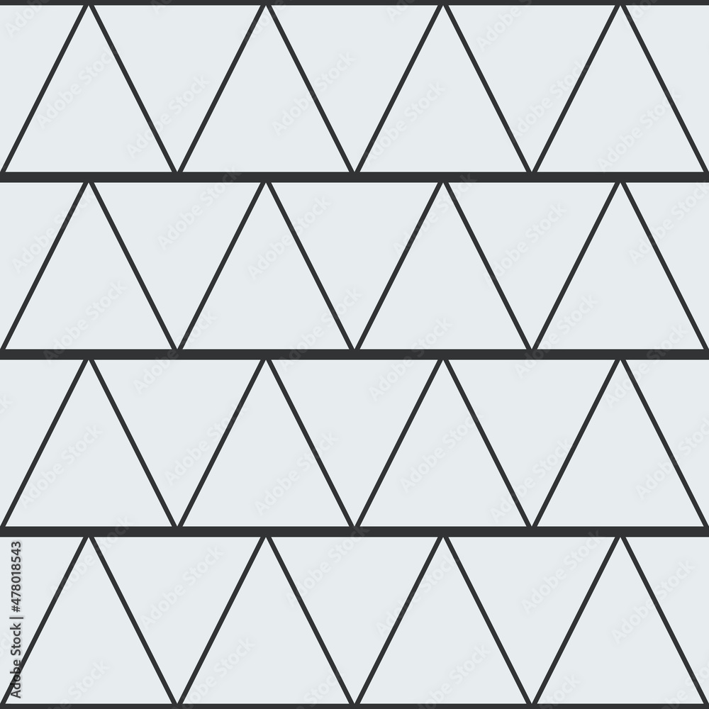 Poster White triangles simple pattern. Vector white christmas trees shapes.
