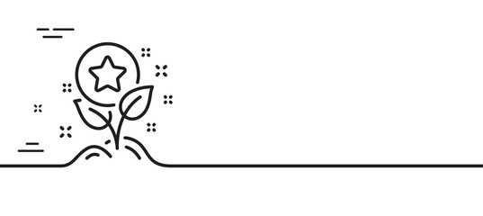 Loyalty points line icon. Bonus grows. Discount program symbol. Minimal line illustration background. Loyalty points line icon pattern banner. White web template concept. Vector