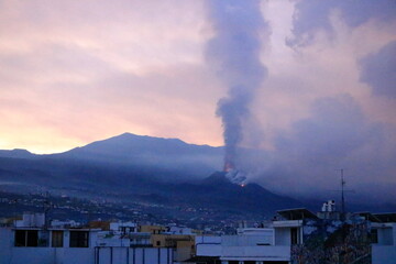 morning view to the Cumbre Vieja volcano in La Palma, Canary Islands, Spain