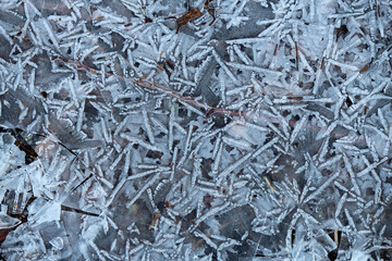 winter pattern of broken pieces of ice