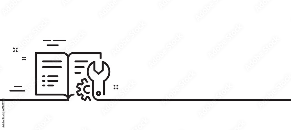 Poster engineering documentation line icon. technical instruction sign. minimal line illustration backgroun