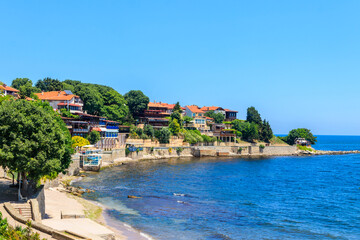 Naklejka premium View of the embankment of the old town of Nessebar, Bulgaria