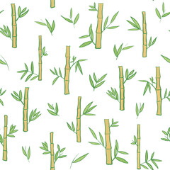 Bamboo asian plant vector seamless pattern