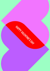 vector minimalist greeting card for the day of love and lovers. text 