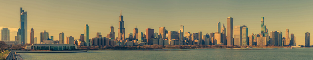 Fototapeta Panoramic Skyline of Chicago Downtown Illinois obraz