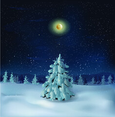 christmas tree in the night