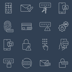 Password icons set . Password pack symbol vector elements for infographic web