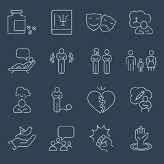 Psychology icons set . Psychology pack symbol vector elements for infographic web