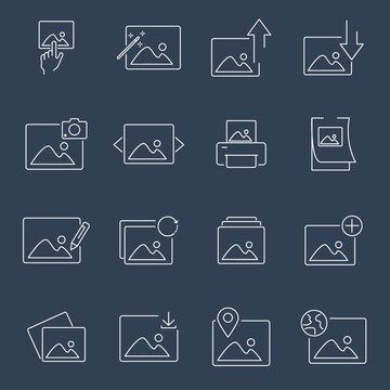 photo icons set .photo pack symbol vector elements for infographic web