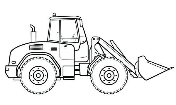 Loader machine vector stock illustration.