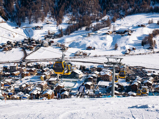 Ski slopes of Livigno in winter season