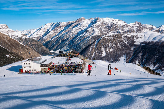 Ski slopes of Livigno in winter season