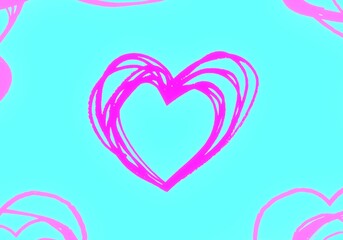 Handmade valentines day love card. 2d illustration. Vintage poster colorful design. February month holiday festival occasion. Passion admiration.