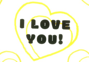 Handmade valentines day love card. 2d illustration. Vintage poster colorful design. February month holiday festival occasion. Passion admiration.