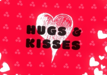 Handmade valentines day love card. 2d illustration. Vintage poster colorful design. February month holiday festival occasion. Passion admiration.