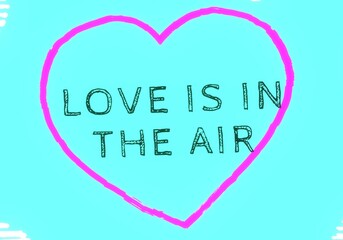 Handmade valentines day love card. 2d illustration. Vintage poster colorful design. February month holiday festival occasion. Passion admiration.