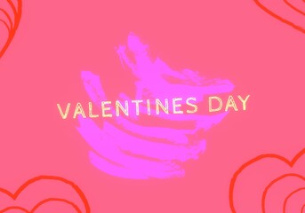 Handmade valentines day love card. 2d illustration. Vintage poster colorful design. February month holiday festival occasion. Passion admiration.