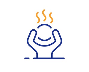 Difficult stress line icon. Anxiety depression or panic sign. Mental health symbol. Colorful thin line outline concept. Linear style difficult stress icon. Editable stroke. Vector