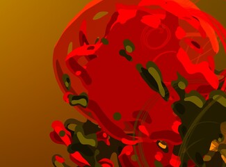 Cartoon water liquid particles droplets. Abatract painting. 2d illustration. Frozen motion small particle molecules. © Jakub