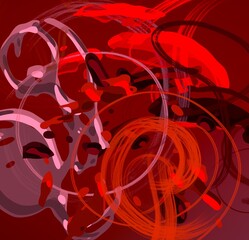 Cartoon water liquid particles droplets. Abatract painting. 2d illustration. Frozen motion small particle molecules. © Jakub