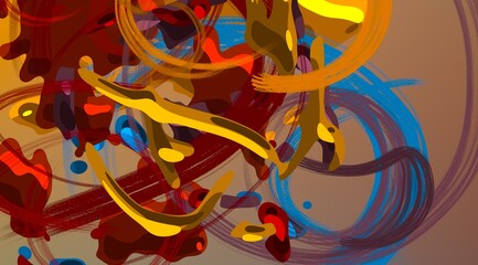 Cartoon water liquid particles droplets. Abatract painting. 2d illustration. Frozen motion small particle molecules. © Jakub